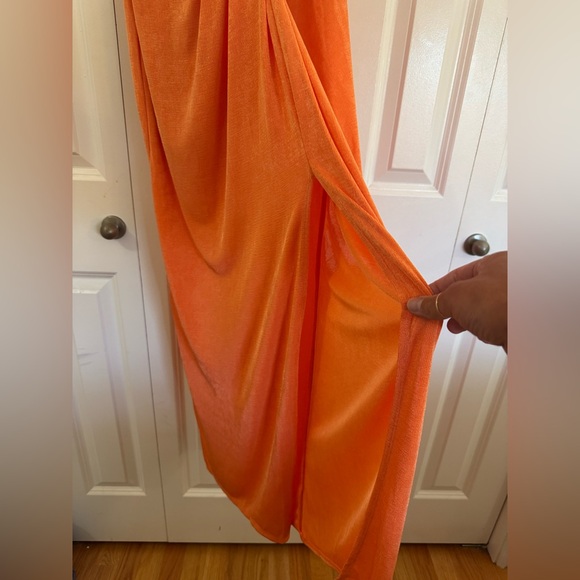 Vici Orange Party Crasher Ruched Maxi Dress - Picture 5 of 8
